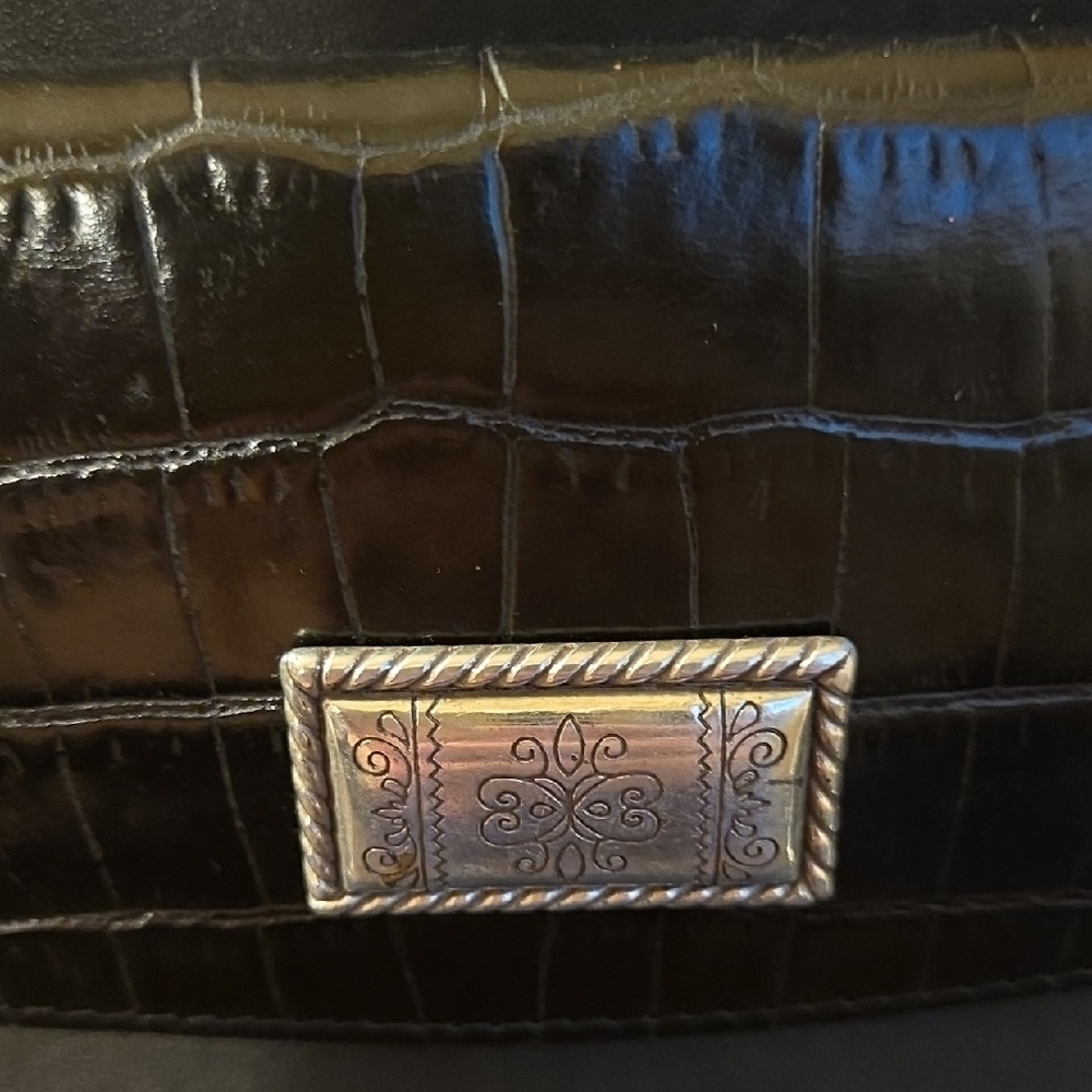 Vintage Brighton Black Crocodile Texture Shoulder Bag.Stunning! - Picture 3 of 9